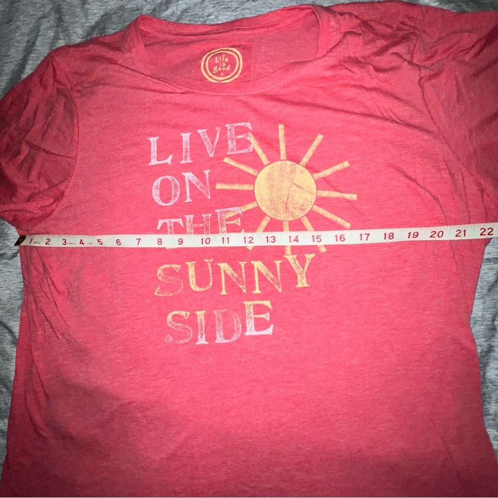 Life Is Good ‘Live on the Sunny Side’ Red Women's T-Shirt XXL Tee - Picture 7 of 8